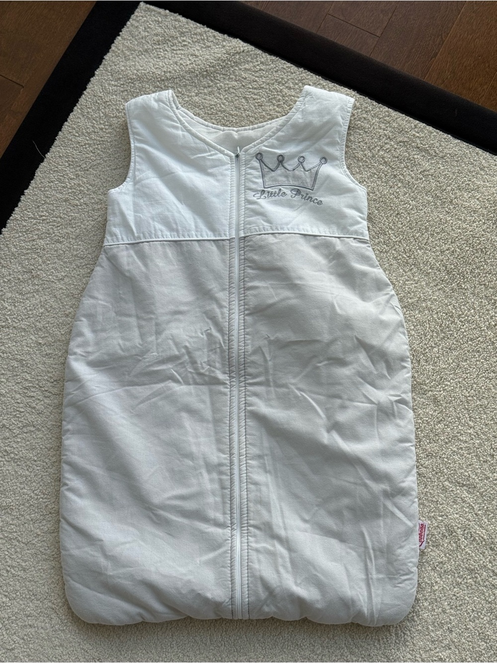 Little Prince White/Grey Baby Sleep Sack